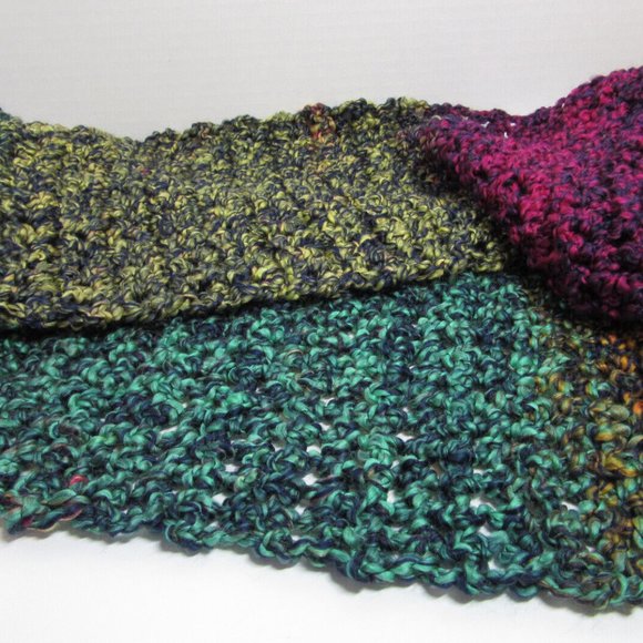 MultiColor Rainbow Scarf 140"x9" Extra Long Wide Chunky Handmade Crochet Knit - Picture 9 of 9